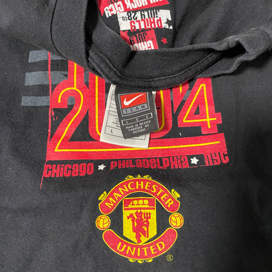 Team Nike Manchester United 2004 Chicago Philly NYC Tour T Shirt