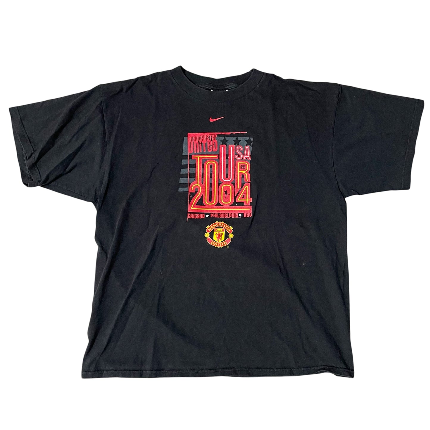 Team Nike Manchester United 2004 Chicago Philly NYC Tour T Shirt